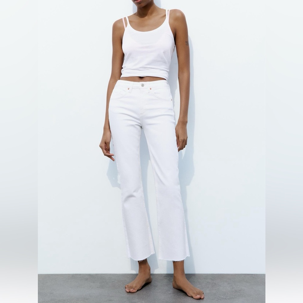 Zara White Flare Jeans